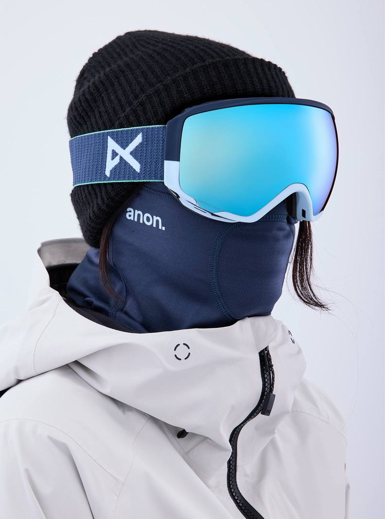 Lunette Ski Burton Anon WM1 Goggles + Bonus Lens + MFI® Face Mask Femme Bleu Marine Bleu Rose | 891573-HVR