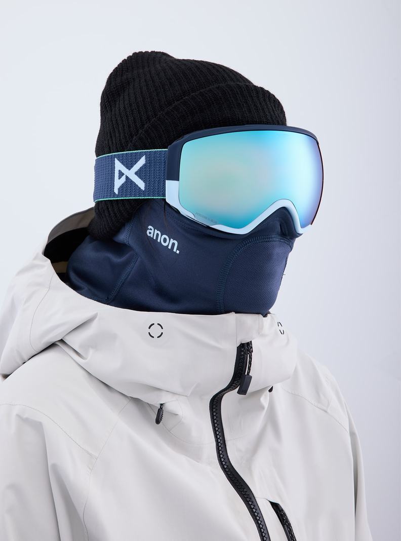 Lunette Ski Burton Anon WM1 Low Bridge Fit Goggles + Bonus Lens + MFI® Face Mask Femme Bleu Marine Bleu Rose | 109257-UZR