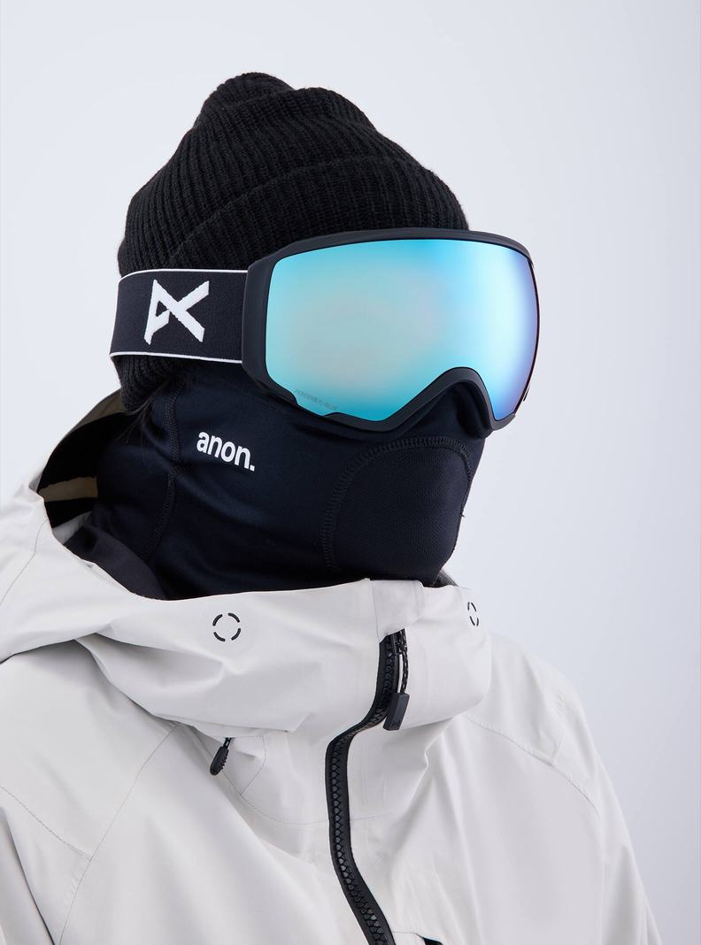 Lunette Ski Burton Anon WM1 Low Bridge Fit Goggles + Bonus Lens + MFI® Face Mask Femme Noir Bleu Rose | 703864-NDJ