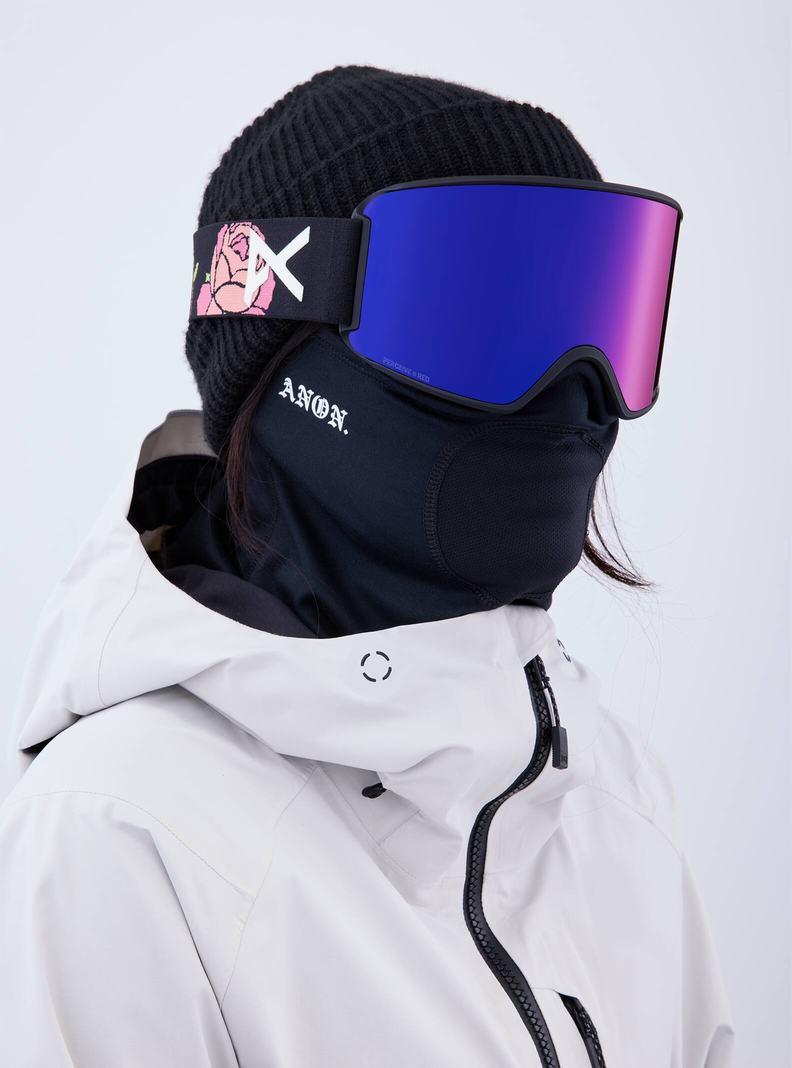 Lunette Ski Burton Anon WM3 Goggles + Bonus Lens + MFI® Face Mask Femme Orange Rouge | 230956-OCB