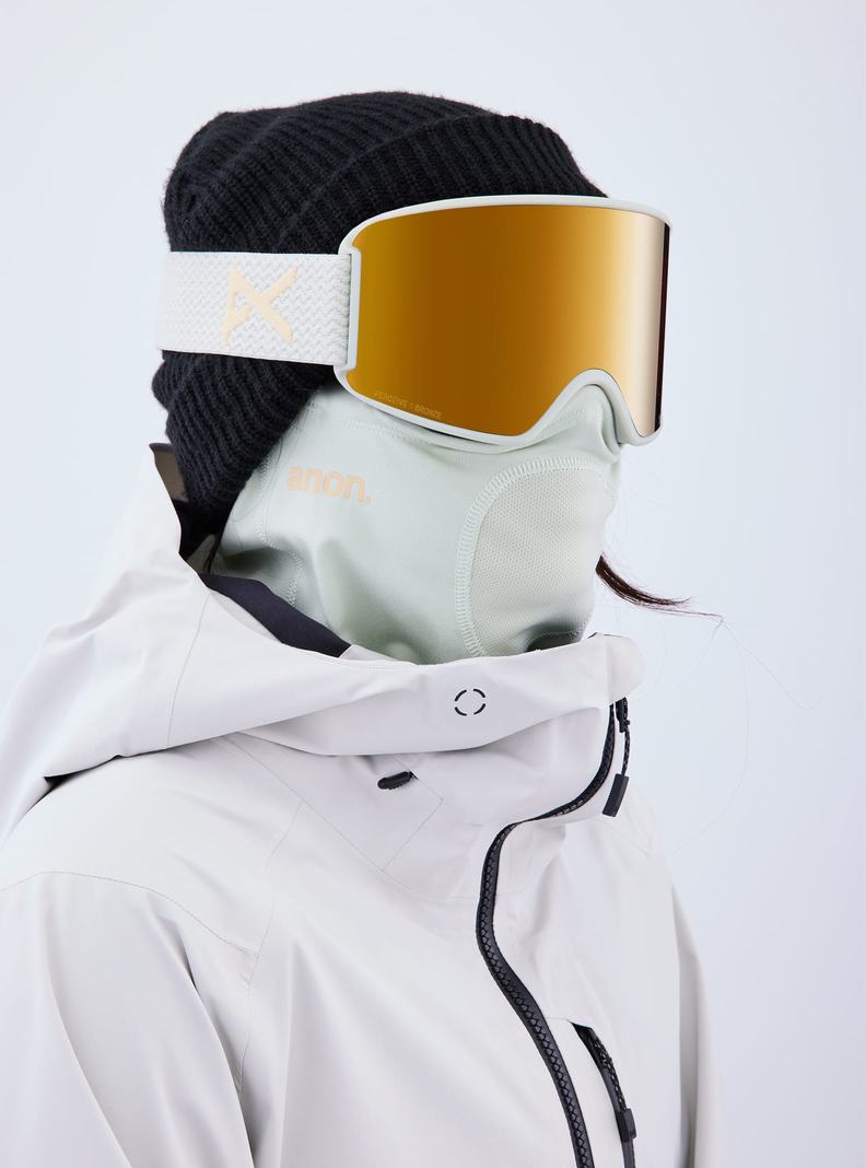 Lunette Ski Burton Anon WM3 Goggles + Bonus Lens + MFI® Face Mask Femme Orange | 429157-FWB