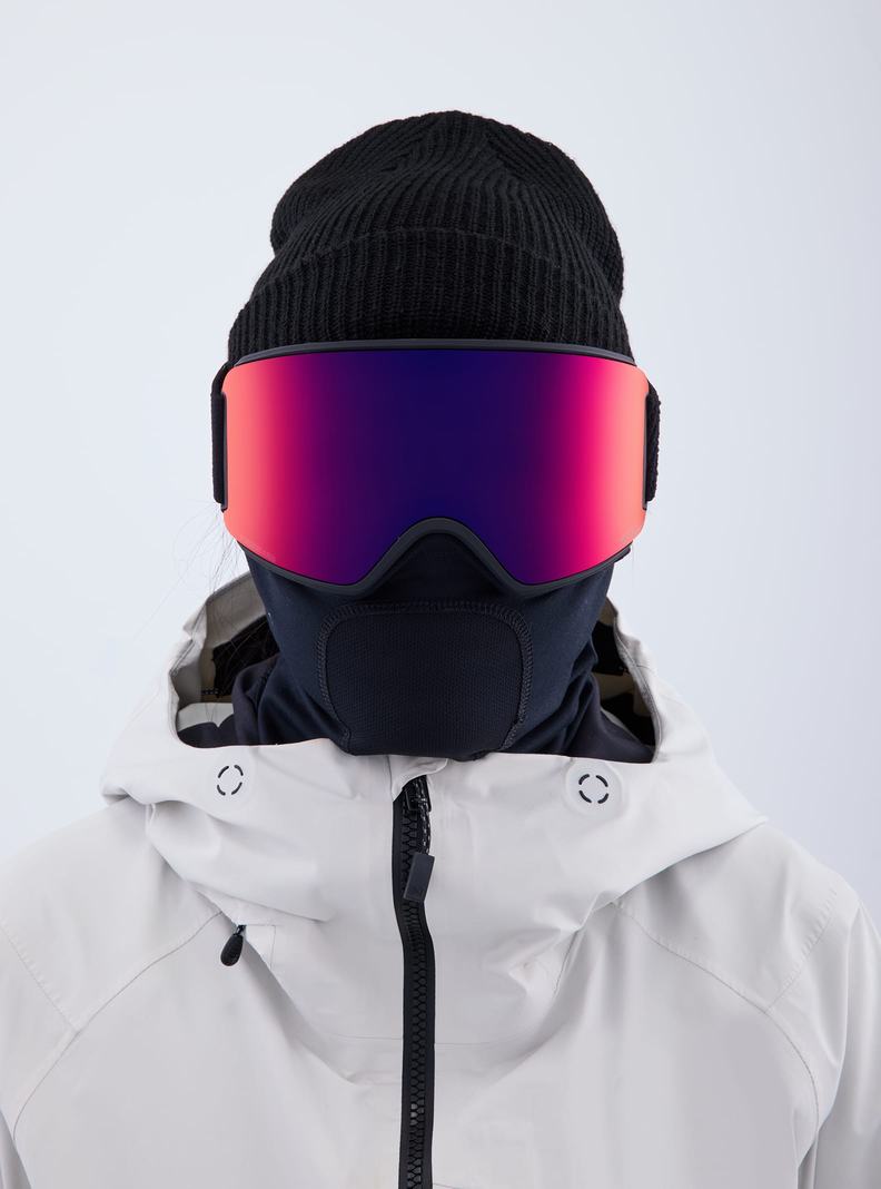 Lunette Ski Burton Anon WM3 Low Bridge Fit Goggles + Bonus Lens + MFI® Face Mask Homme Orange Rouge | 456987-LEZ