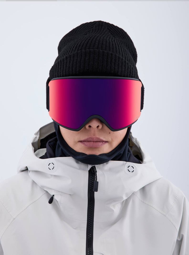 Lunette Ski Burton Anon WM3 Low Bridge Fit Goggles + Bonus Lens + MFI® Face Mask Homme Orange Rouge | 456987-LEZ
