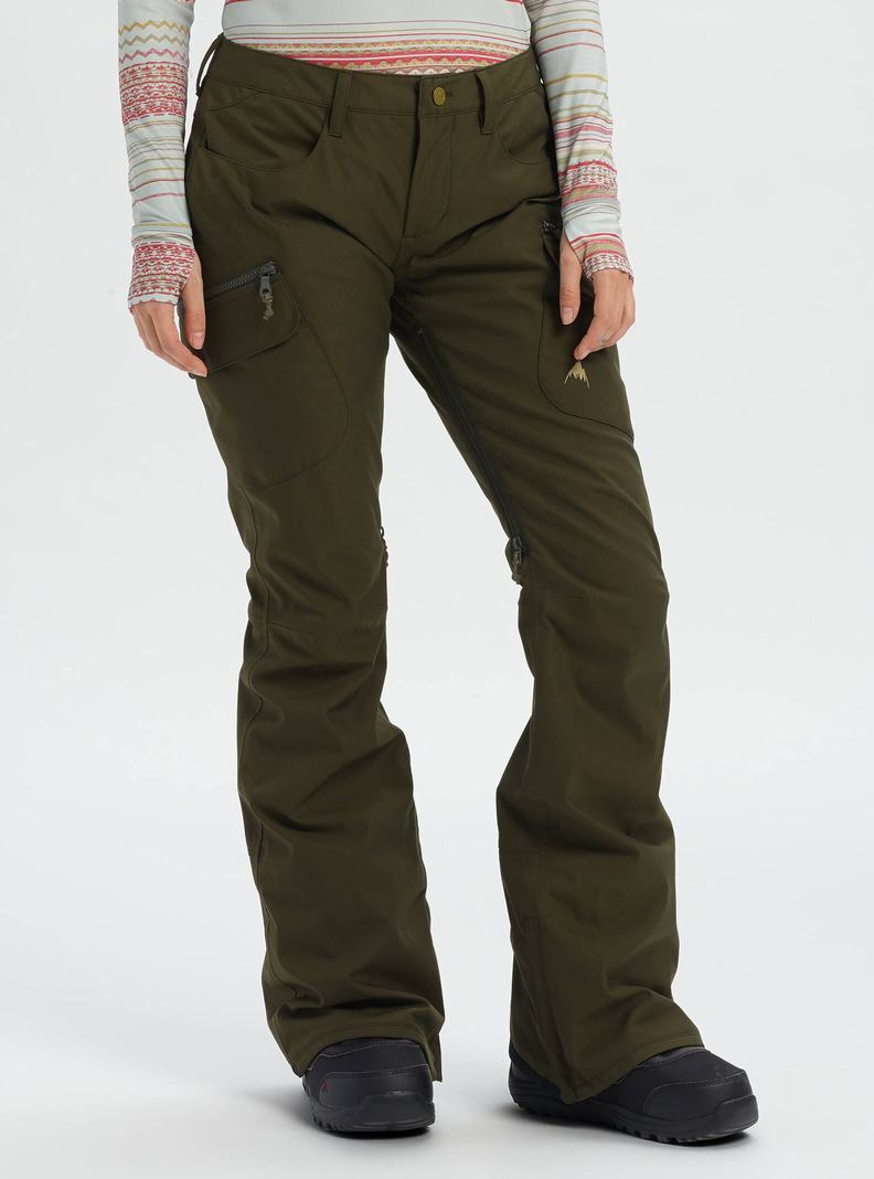 Pantalon Snowboard Burton Gloria - Corta Femme Vert Foncé | 203596-MDT