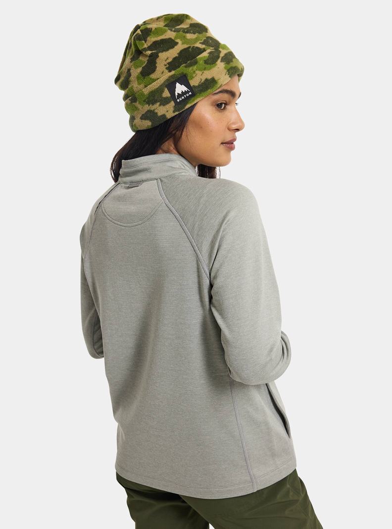 Polaire Burton Multipath Grid Quarter-Zip Femme Grise | 745681-JTQ