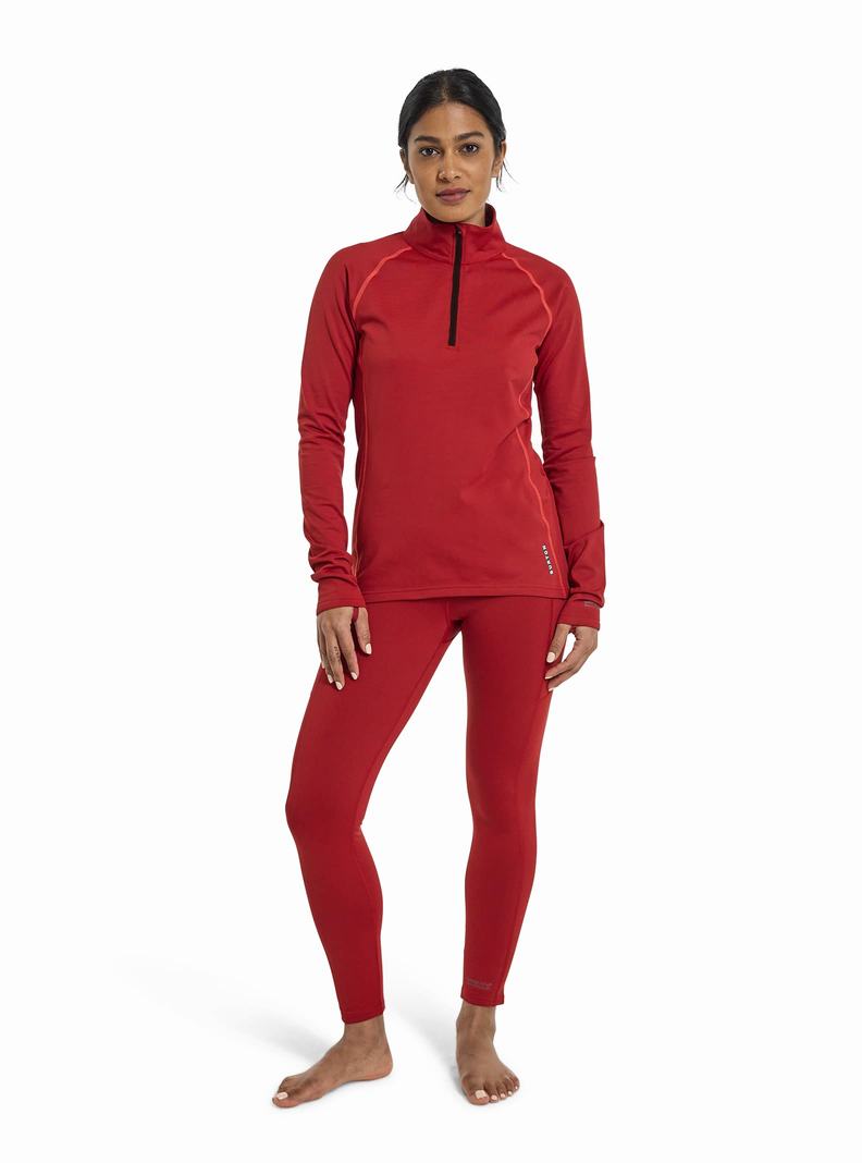 Sous-couches Burton Heavyweight X Base Layer Quarter-Zip Femme Rouge | 045369-WCX
