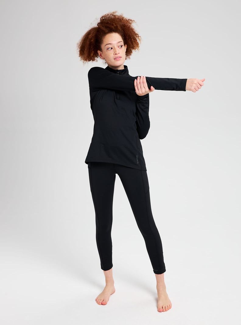 Sous-couches Burton Heavyweight X Base Layer Quarter-Zip Femme Noir | 426715-AJI