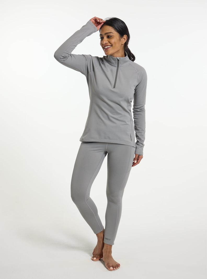 Sous-couches Burton Heavyweight X Base Layer Quarter-Zip Femme Grise | 719234-RBI