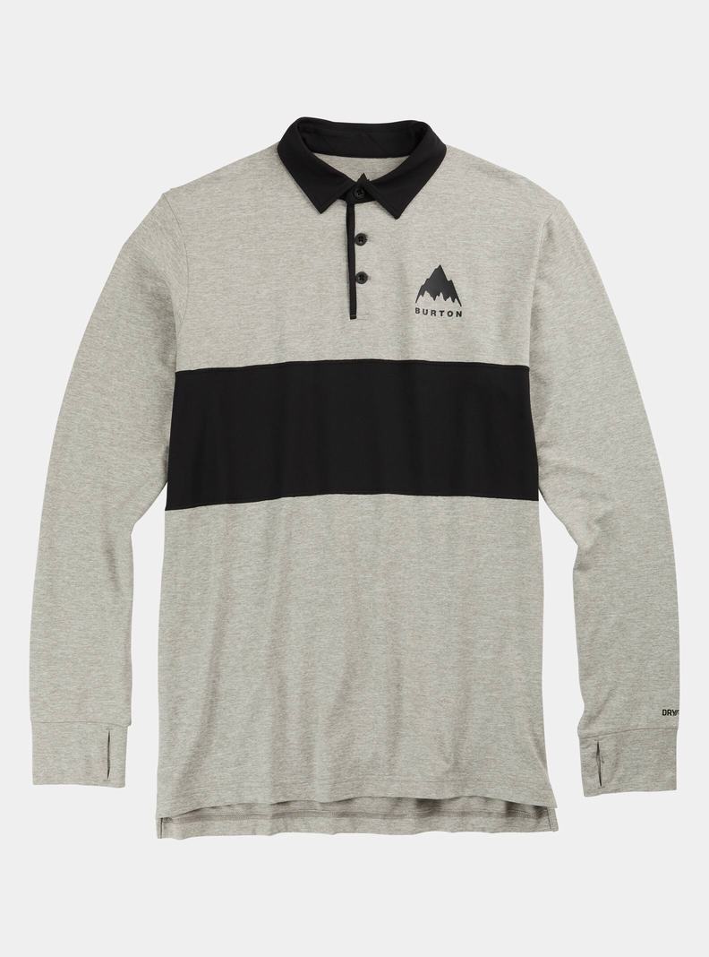 Sous-couches Burton Midweight Base Layer Rugby Shirt Homme Grise Noir | 193467-PLE