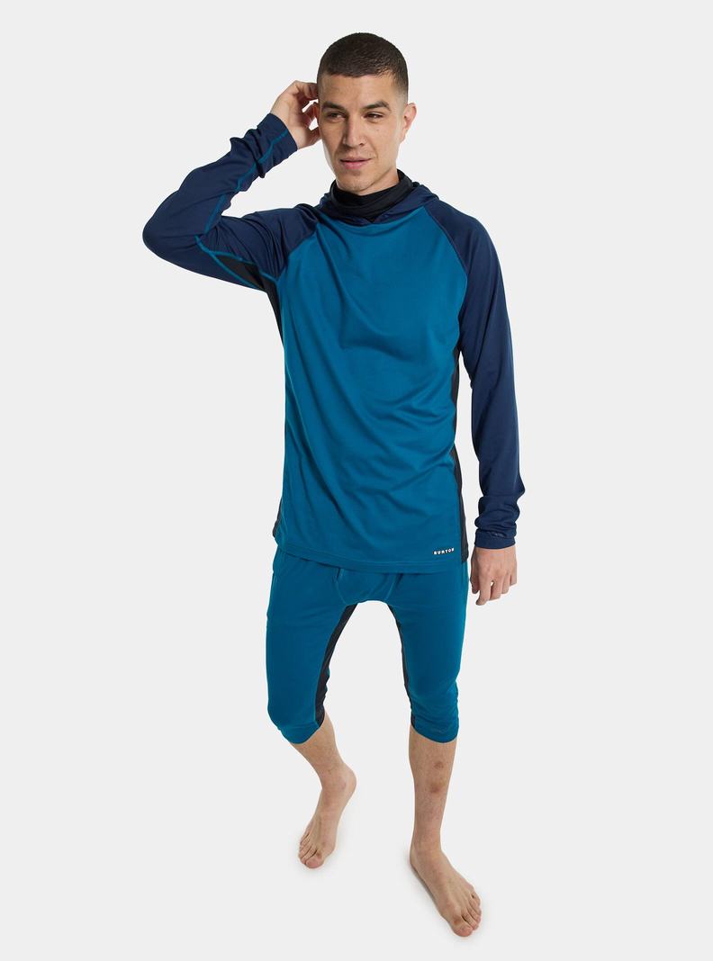Sous-couches Burton Midweight X Base Layer Long Neck Hoodie Homme Bleu | 234791-OGV