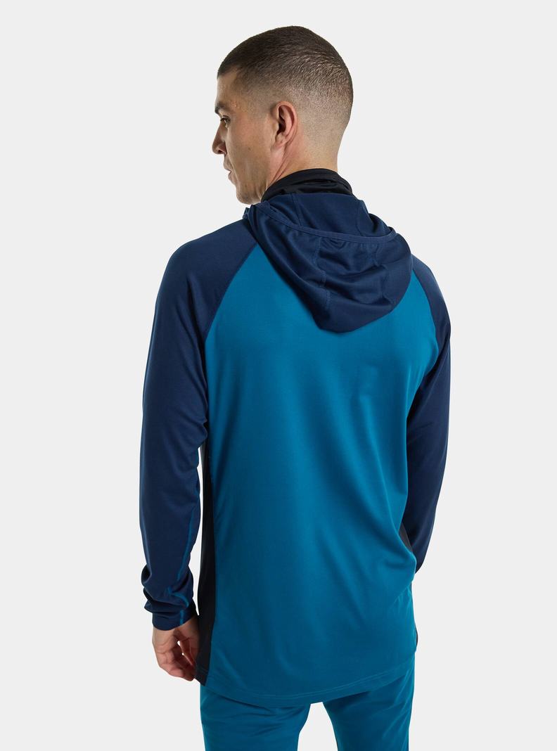 Sous-couches Burton Midweight X Base Layer Long Neck Hoodie Homme Bleu | 234791-OGV