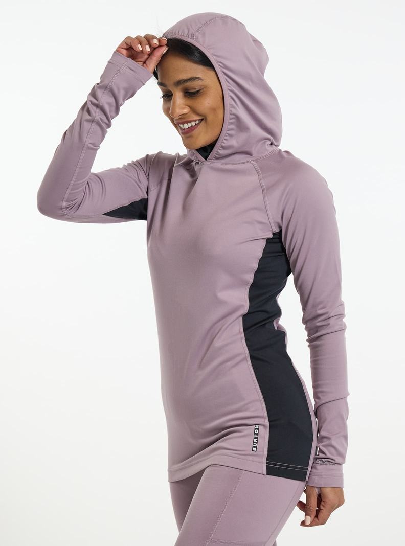 Sous-couches Burton Midweight X Base Layer Long Neck Hoodie Femme Violette | 364892-TQS