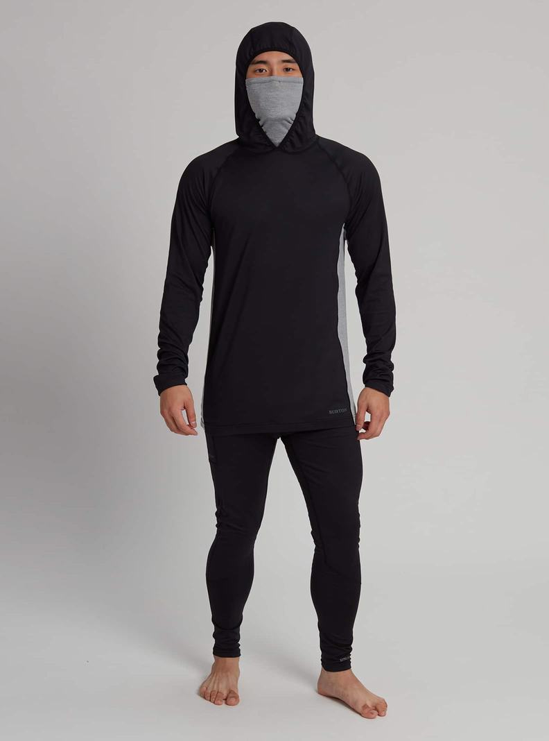 Sous-couches Burton Midweight X Base Layer Long Neck Hoodie Homme Noir Grise | 627385-XQM