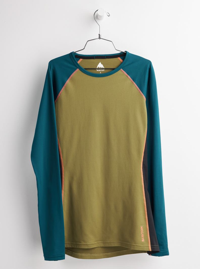 Sous-couches Burton Midweight X Base Layer Crew Femme Bleu Vert Olive | 860139-WCG