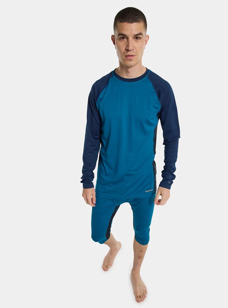 Sous-couches Burton Midweight X Base Layer Crewneck Homme Bleu | 913826-XOJ