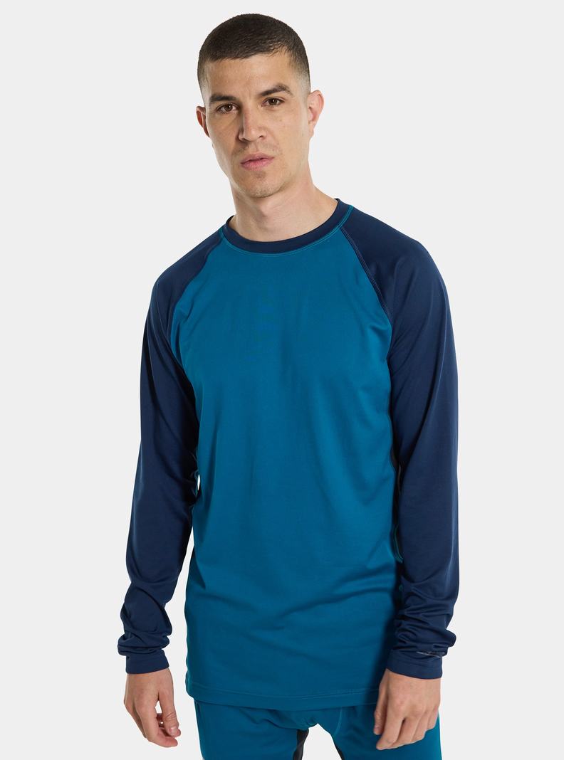 Sous-couches Burton Midweight X Base Layer Crewneck Homme Bleu | 913826-XOJ