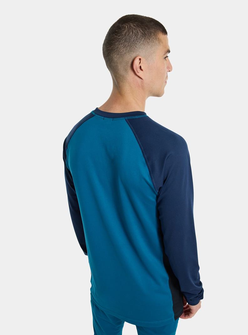 Sous-couches Burton Midweight X Base Layer Crewneck Homme Bleu | 913826-XOJ