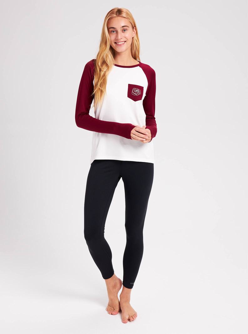 Sous-couches Burton Roadie Femme Blanche Rouge | 506274-ASI