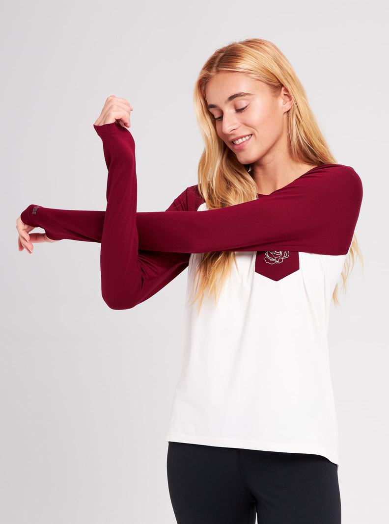 Sous-couches Burton Roadie Femme Blanche Rouge | 506274-ASI