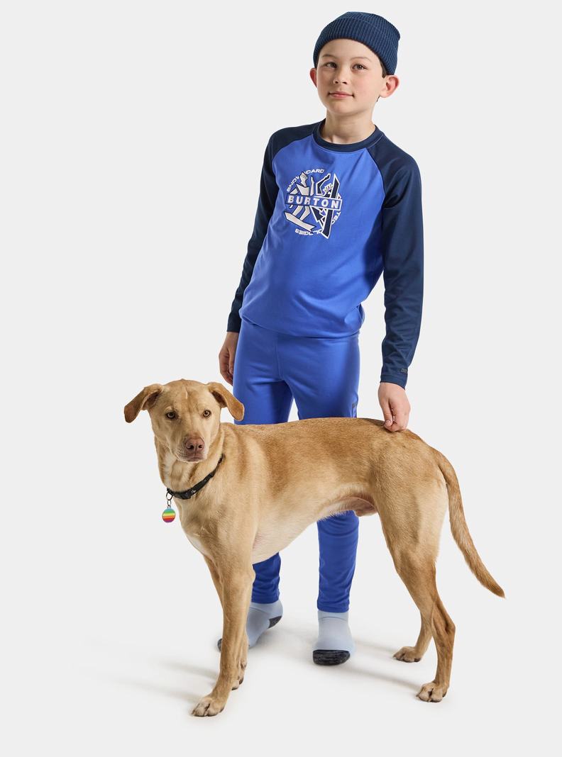 Sous-couches Burton Tech T-Shirt Enfant Bleu | 385796-MAY