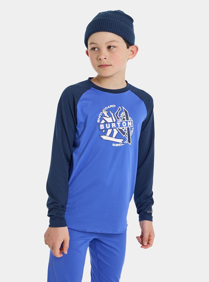 Sous-couches Burton Tech T-Shirt Enfant Bleu | 385796-MAY
