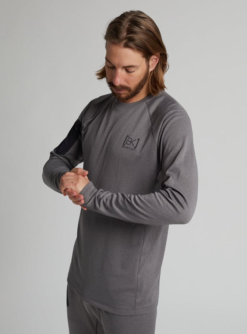 Sous-couches Burton [ak] Baker Power Laine™ Crewneck Homme Grise Foncé | 698731-LOY