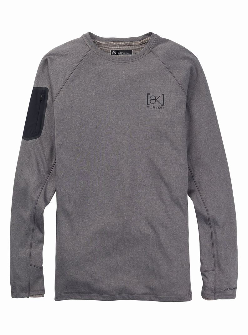 Sous-couches Burton [ak] Baker Power Laine™ Crewneck Homme Grise Foncé | 698731-LOY
