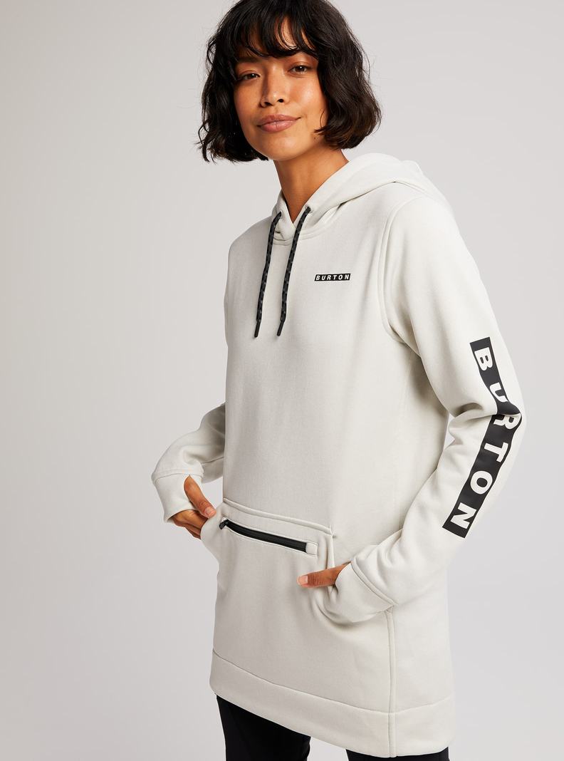 Sweat à capuche Burton Oak Long Pullover Femme Blanche | 809274-XNH