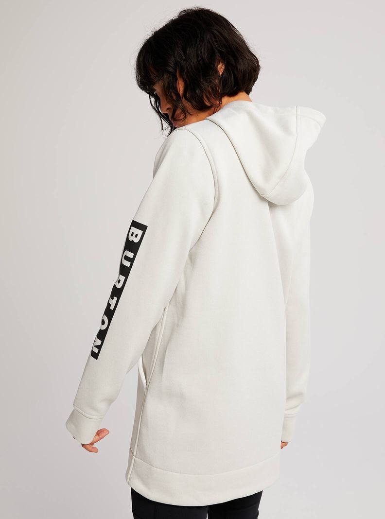 Sweat à capuche Burton Oak Long Pullover Femme Blanche | 809274-XNH