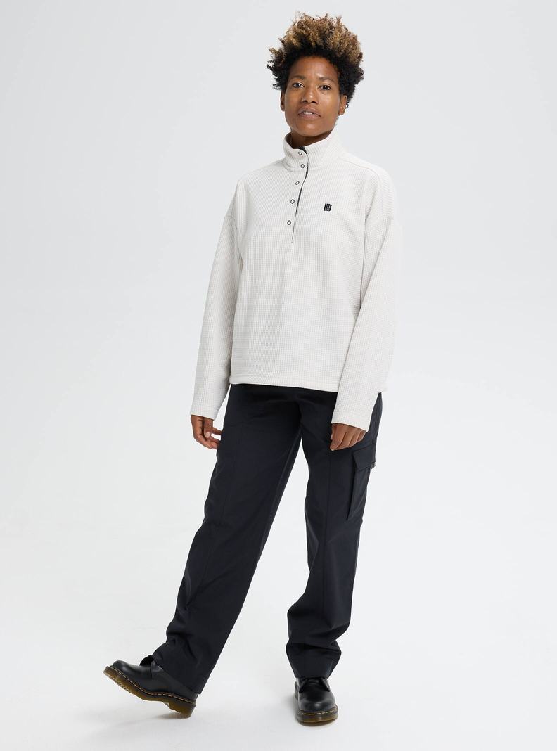 Sweats Burton Amora Waffle Mock Neck Pull Femme Argent | 361842-JGW