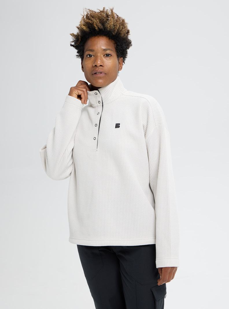 Sweats Burton Amora Waffle Mock Neck Pull Femme Argent | 361842-JGW