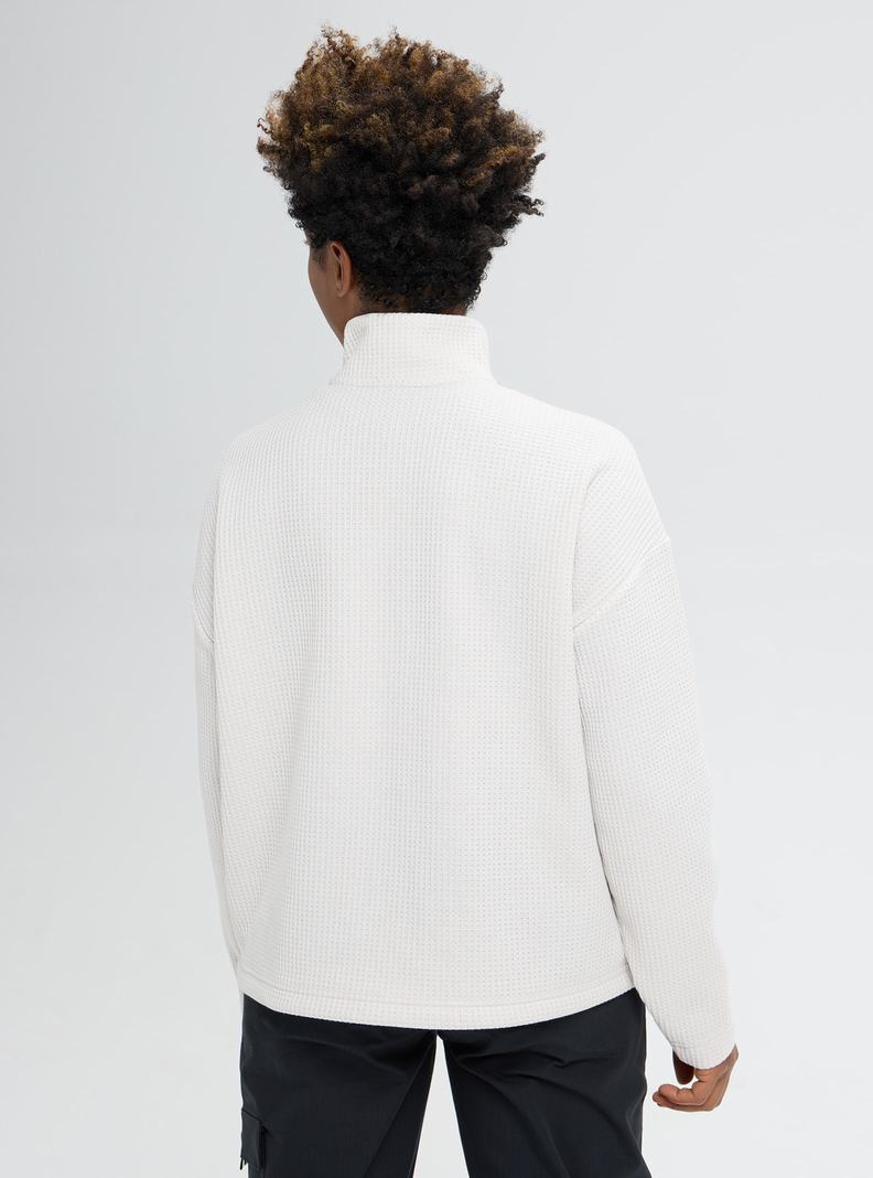 Sweats Burton Amora Waffle Mock Neck Pull Femme Argent | 361842-JGW