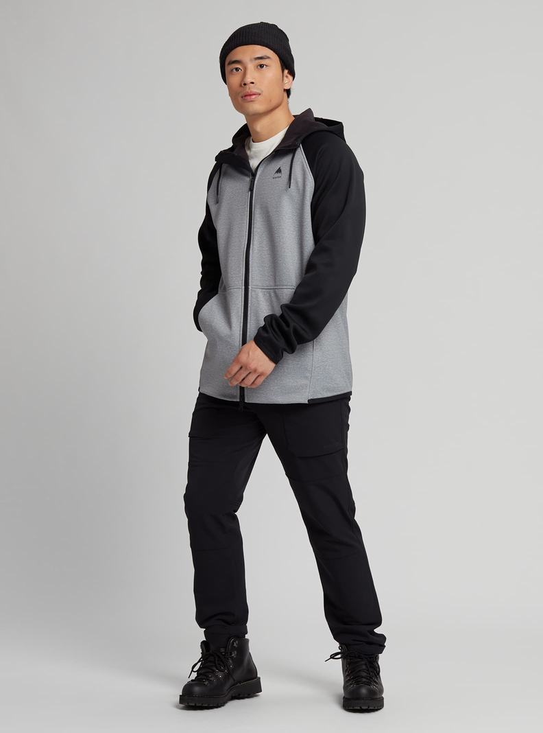 Sweats Burton Crown Weatherproof Full-Zip Fleece Homme Grise Noir | 079861-LZY