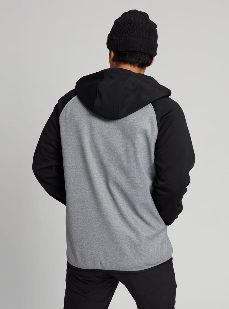 Sweats Burton Crown Weatherproof Full-Zip Fleece Homme Grise Noir | 079861-LZY
