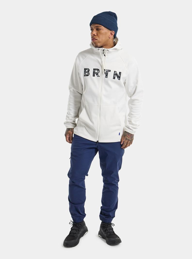 Sweats Burton Crown Weatherproof Full-Zip Fleece Homme Blanche | 124857-OQR