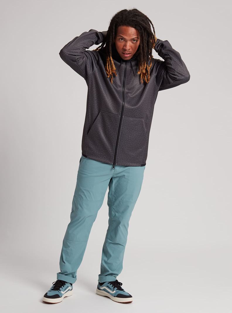 Sweats Burton Crown Weatherproof Full-Zip Fleece Homme Noir | 193257-BZN