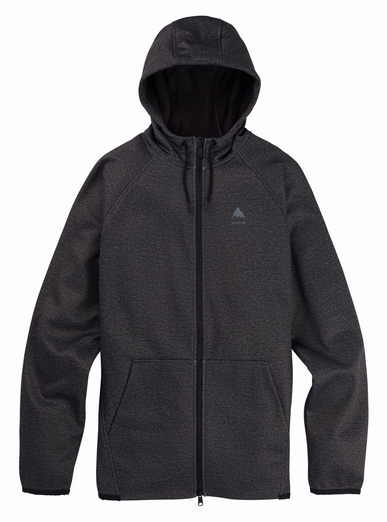 Sweats Burton Crown Weatherproof Full-Zip Fleece Homme Noir | 193257-BZN