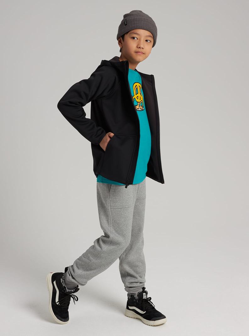 Sweats Burton Crown Weatherproof Full-Zip Fleece Enfant Noir | 357091-EDN