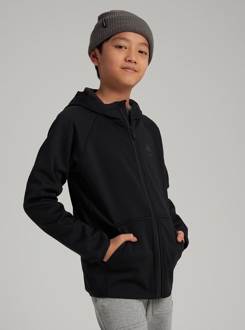 Sweats Burton Crown Weatherproof Full-Zip Fleece Enfant Noir | 357091-EDN