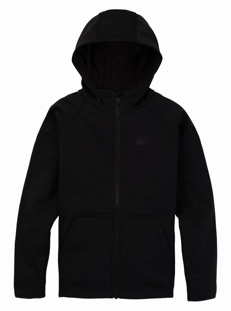 Sweats Burton Crown Weatherproof Full-Zip Fleece Enfant Noir | 357091-EDN