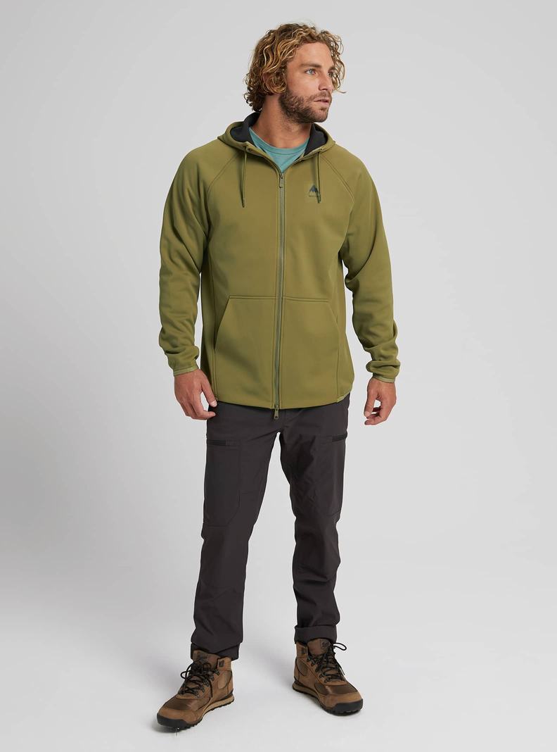 Sweats Burton Crown Weatherproof Full-Zip Fleece Homme Vert Olive | 468095-VAW