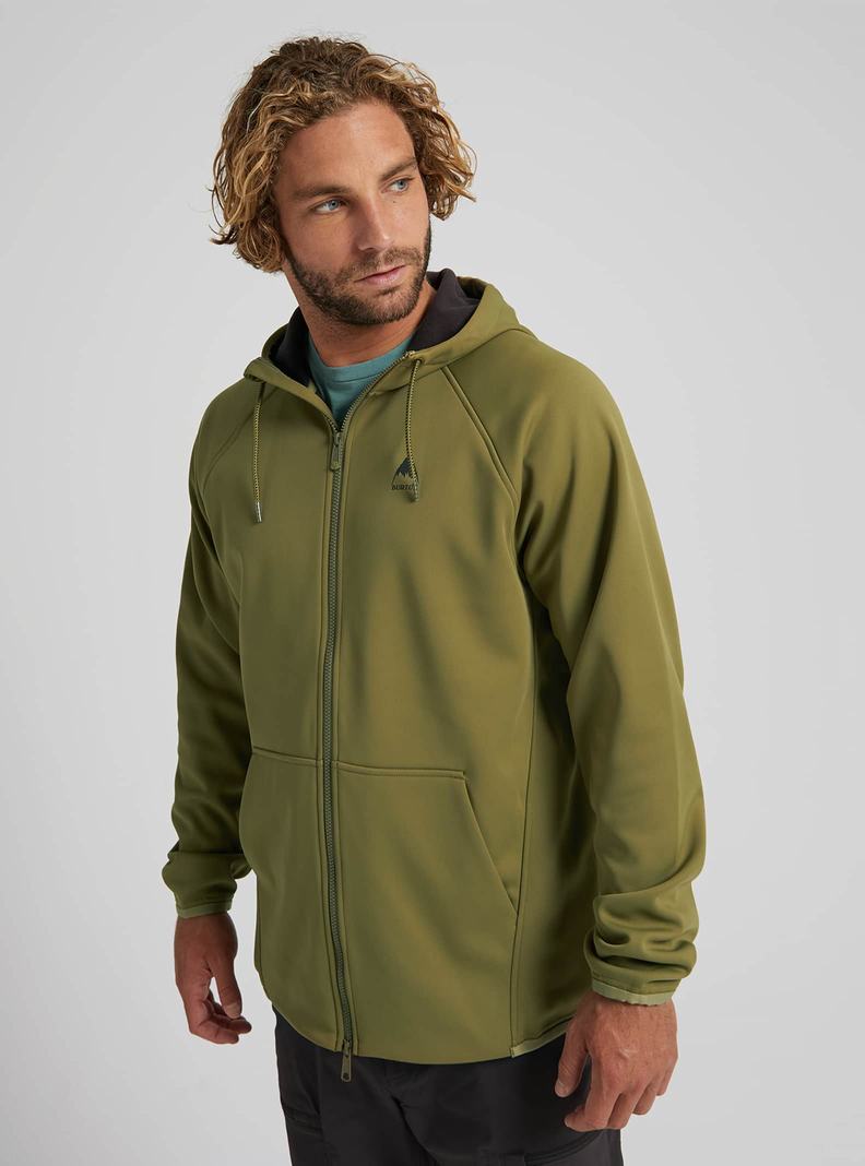 Sweats Burton Crown Weatherproof Full-Zip Fleece Homme Vert Olive | 468095-VAW