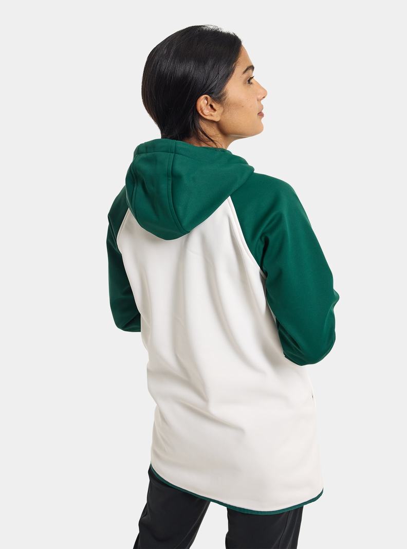 Sweats Burton Crown Weatherproof Long Full-Zip Fleece Femme Marron Blanche | 809456-TCX