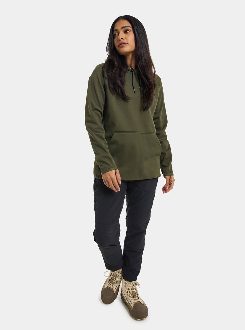 Sweats Burton Crown Weatherproof Pullover Fleece Femme Vert Foncé | 186057-JCY