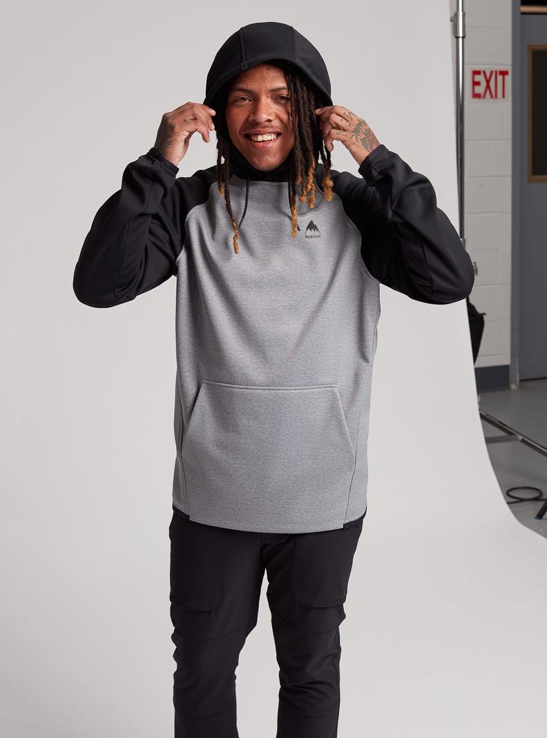 Sweats Burton Crown Weatherproof Pullover Fleece Homme Grise Noir | 847963-AGE