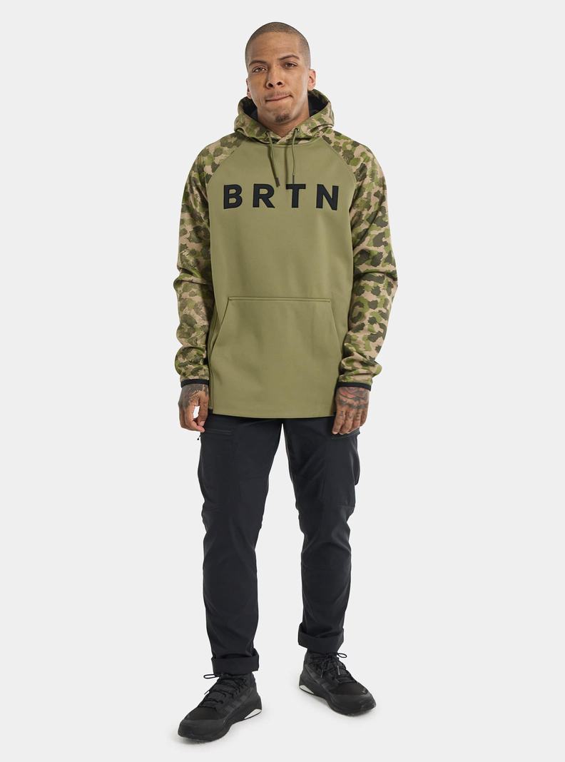 Sweats Burton Crown Weatherproof Pullover Fleece Homme Vert Olive | 968541-KRN
