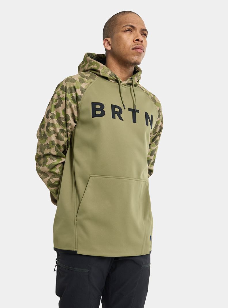 Sweats Burton Crown Weatherproof Pullover Fleece Homme Vert Olive | 968541-KRN