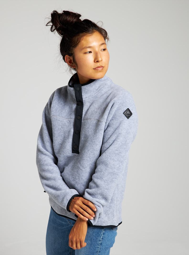 Sweats Burton Hearth Fleece Pullover Femme Grise | 107958-LQW