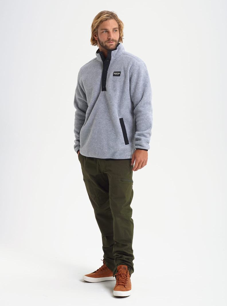 Sweats Burton Hearth Fleece Pullover Homme Grise | 640293-WHQ