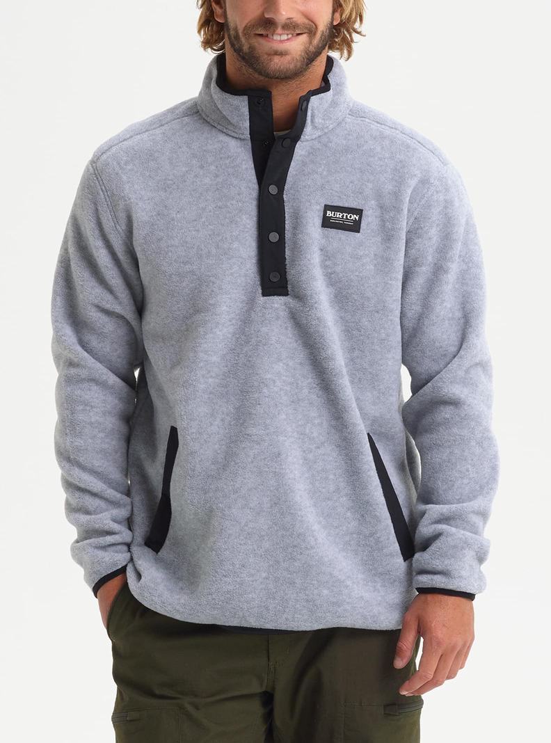 Sweats Burton Hearth Fleece Pullover Homme Grise | 640293-WHQ